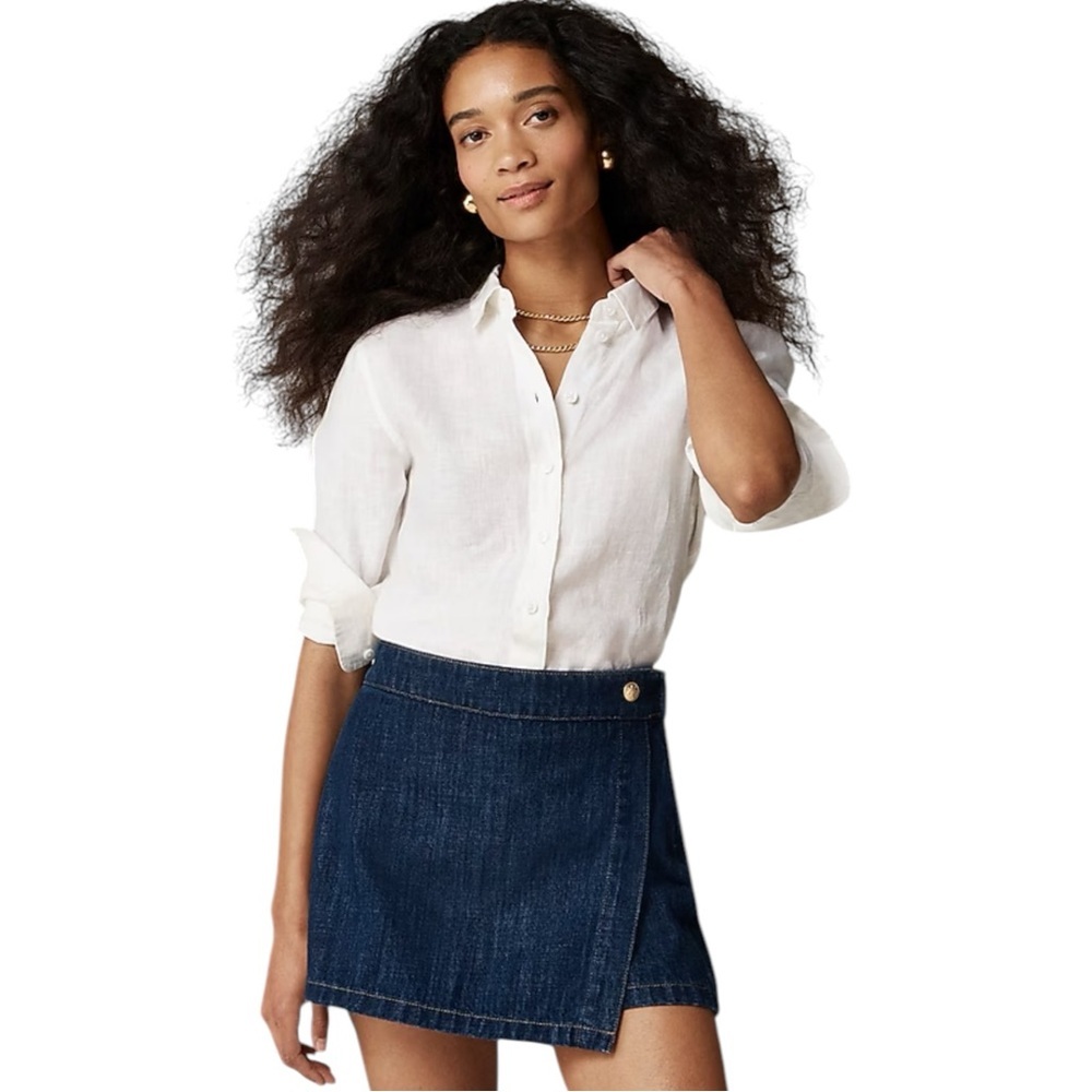 Classic Women's White Button-Down Shirt - Irish Linen By Baird McNutt